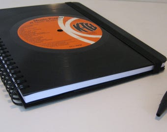 Vintage lined notebook notebook from records DIN A5