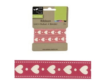 Decorative ribbon with hearts 2m (VC-6)