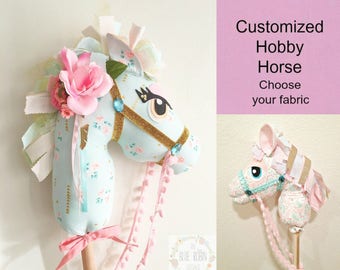 hobby horse, stick horse, unicorn stick horse