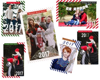 INSTANT DOWNLOAD - happy new year template photo carte photoshop