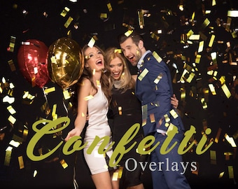 40 Confetti Photoshop Overlays, Confetti Overlays, Photo Overlays, Photoshop Overlays, Digital Backdrop, Wedding Overlays, Photo Effect
