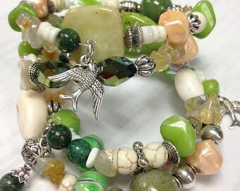 Memory Wire Bracelet - Spring