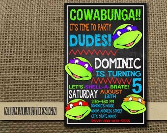 Ninja turtle card | Etsy