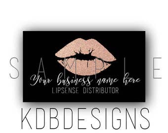 Rose Gold and black Lipsense Business Cards, SeneGence Business Card, Lip Sense Business Cards, Lipsense Printable,