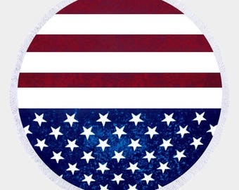 Fourth Of July American Flag Beach Towel