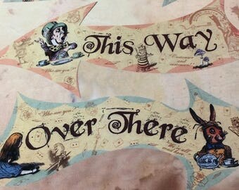 Alice in Wonderland fabric / fabric panel / Alice in Wonderland