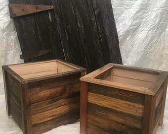 Barn Wood Planter | Etsy