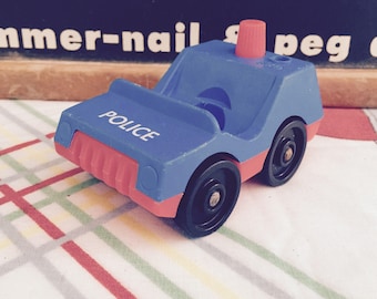 Vintage 1970s Fisher Price Little People Police Car
