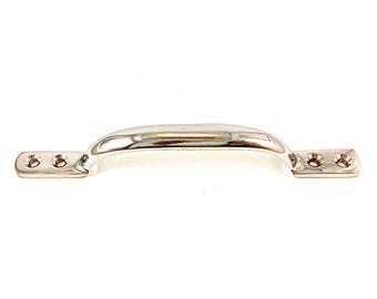 Chrome D Pull Handle , Kitchen Pull, Silver Furniture Handle, Drawer Pull, Solid Brass Cabinet Hardware, Vintage Hardware