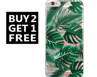 iPhone 6s Case,Transparent Case,iPhone 7 Case,iPhone 6 Plus,Clear Case,Galaxy S7 Case,Galaxy S7 Edge,Cell Phone Case,Tropical Foliage,17