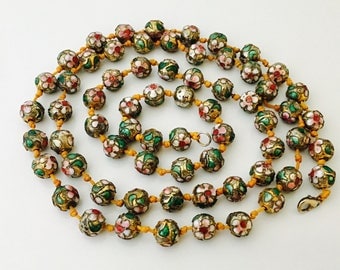 Chinese Vintage Cloisonné Enamel Beaded Necklace