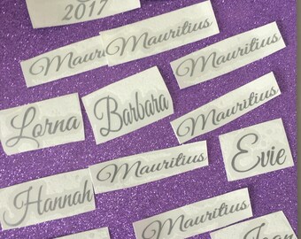 DIY Vinyl Transfers - Personalised Stickers - Wedding Hanger Decals - Bridesmaid - Flower Girl - Coat Hanger Stickers - Glass Decals - Dress