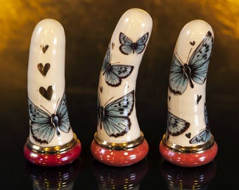 Sextoy Dildo Céramique Fait Main Artisanal - Poterie Pièce Unique - Couleur Orange