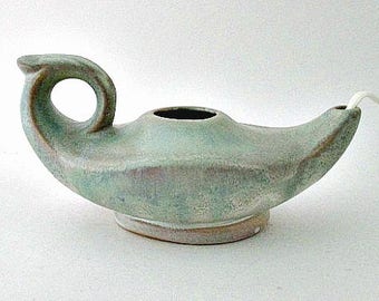 Vintage Stangl Pottery Aladdin Oil Lamp for Wheatonware - Complete with Box and Leaflet