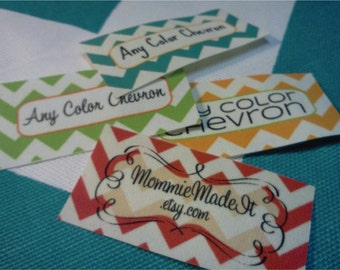 Custom Fabric Labels - Sew-On or Iron-On - Uncut - Free Customization Using Any Premade Design Shown