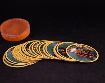 Deck of Vintage Souvenir Six Flags Theme Park Round Playing Cards