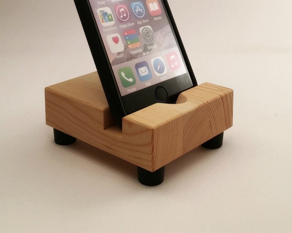 Butcher Block Style Device Holder iPhone Stand in Reclaimed