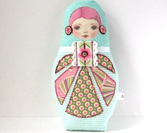 Patchwork Doll, Babushka Plush, Modern Folk Doll, Cute Cloth Doll, Cloth Russian Doll, Collectable Doll