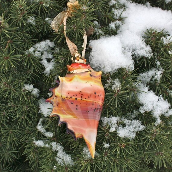christmas ornament lwork seashell ornament glass conch sea christmas ornament lwork seashell ornament glass conch sea