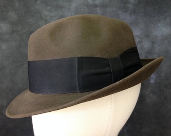 Vintage 1950's 1960's Knox Sherwood Ivy stingy brim fedora 7 3/8