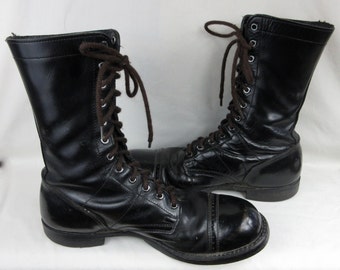 Vintage Mid Century Corcoran Cap Toe Paratrooper Mens Boots, Sz 10 D
