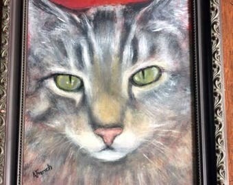 Portrait of a Tabby Cat Original Painting