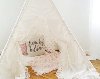 teepee, kids teepee, lace teepee, boho tent lace teepee - ISABELLA