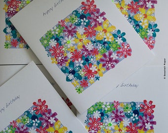Birthday Colourful Flowers, Floral, Flowers, Birthday Card