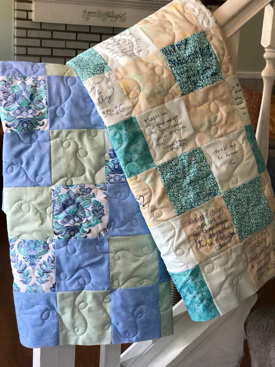 Signature Quilt custom made for Weddings Anniversaries Baby