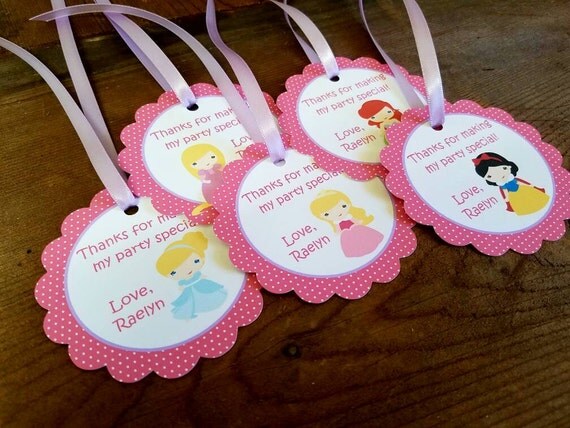 Princess Party - Set of 12 Personalized Favor Tags by The Birthday House Il_570xn