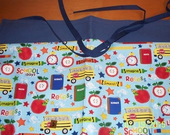 TEACHER'S APRON, Utility, half apron, four pockets