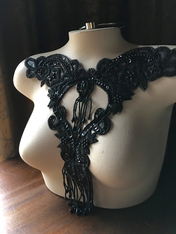 BLACK Beaded Applique for GRAD, Lyrical Dance, Ballet, Ballroom Dance, Skating Costumes, Neo Victorian, Victorian BLA 337 by MaryNotMartha steampunk buy now online BLACK Beaded Applique for GRAD, Lyrical Dance, Ballet, Ballroom Dance, Skating Costumes, Neo Victorian, Victorian BLA 337 by MaryNotMartha steampunk buy now online