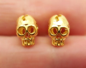earrings skull gold badass jewelry