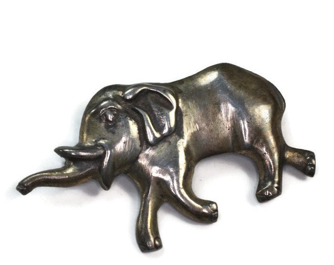 Sterling Elephant Brooch Animal Figural Vintage Made in Mexico