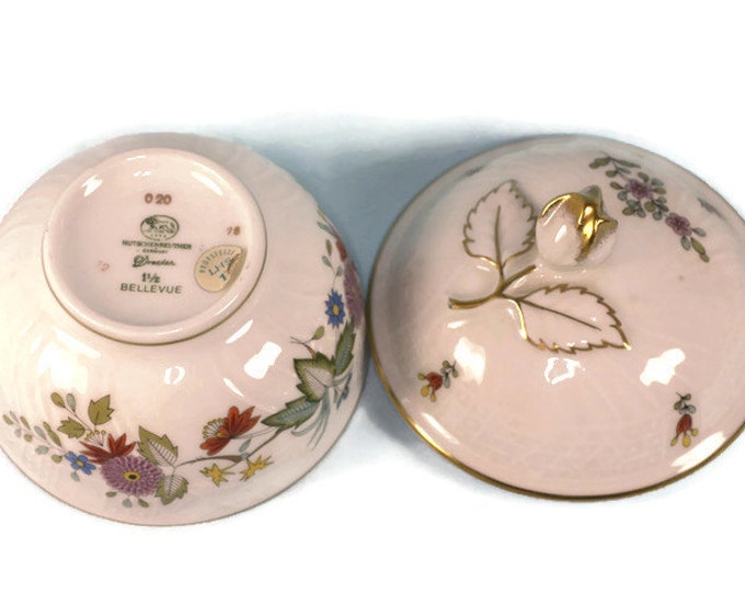 Bellevue Pattern Sugar Bowl Hutschenreuther Rosebud Florals Vintage
