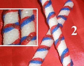 Patriotic Swirls Pure Beeswax Candles. Set of 2
