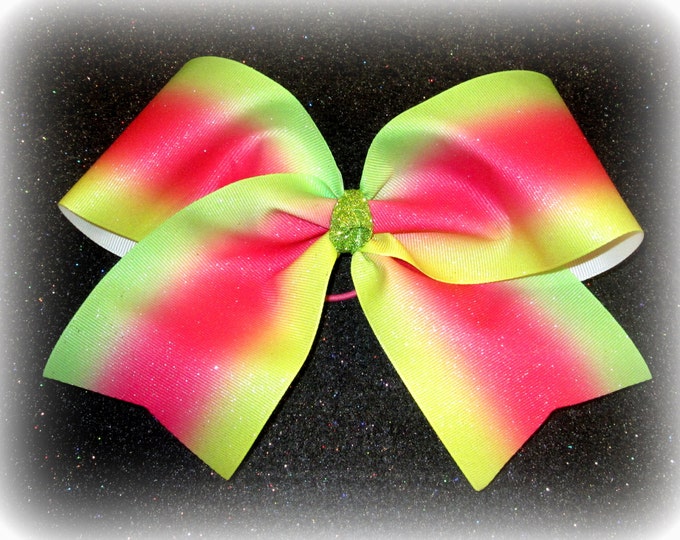 Cheer Bows, Glitter Cheer Bow, Ombre Cheer Bow, Neon Cheer Bows, Glitter hairbows, Dance Bow, Cheerleader Bow, Practice Cheer Bow, Neon Bows