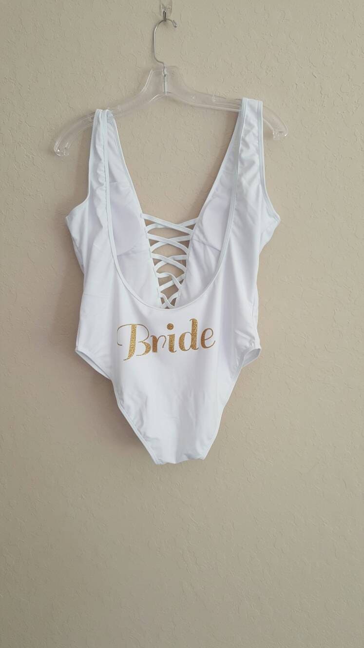 1piece sexy swimsuite in white for the bride