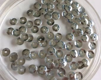 RARE Vintage Sequins - Silver Colored Metal 4mm