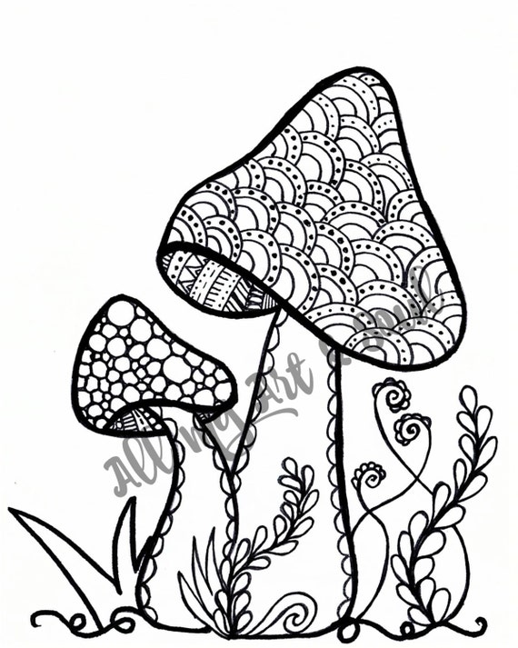 Adult Coloring Pages Mushrooms - Free Printable Templates