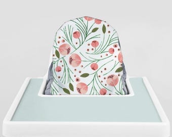 Winter Floral // IKEA Antilop Highchair Cover // High Chair Cover for the PYTTIG Cushion // Pillow Slipcover