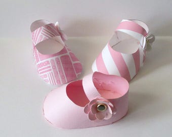 Pink Baby Shower Invitation –10 Count, Gift Box, Party Favor, Baby Shower, Paper Booties, Paper Shoes, Baby Shower , Baby Shoes