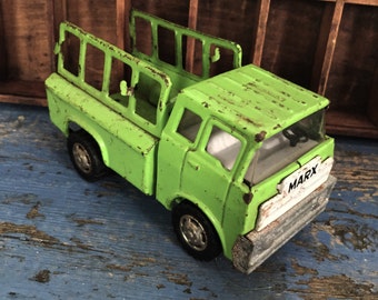 Vintage Toy Truck, Vintage Marx Toy, Vintage Green Truck, Vintage Marx Truck, Vintage 1970s Truck