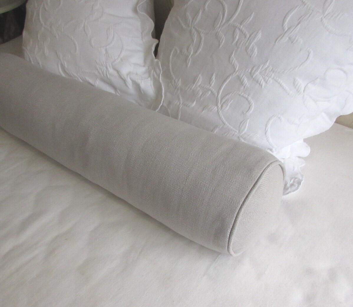 8x36 daybed size BOLSTER pillow includes insert Platinum Gray