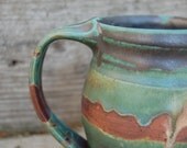 Turquoise Mug, Cup, 16 ounces, hand thrown stoneware by Jennie Blair