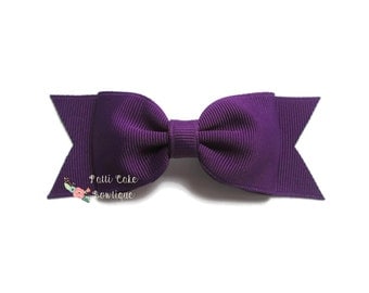Babygirl Hair Bow/First Day of School Purple Hair Bows/Purple Hair Clip/Hairbows/Fall Hair Bows/Bows for Girls/Toddler Hair Bows/Baby Bows