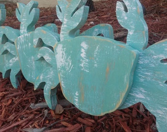 Beach-y Wooden Crab, Tropical Decor, Coastal Living
