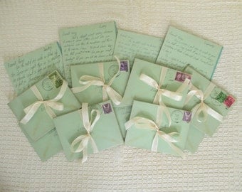 Vintage Handwritten Love Letters - 1940's - Sweetheart Ephemera - High School Sweethearts - 4 in Lot - Mixed Media, Altered Art
