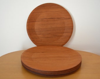 Danish Modern Teak Plates Set of 6