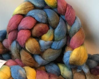 Camel Merino Silk spinning top Leaving, roving